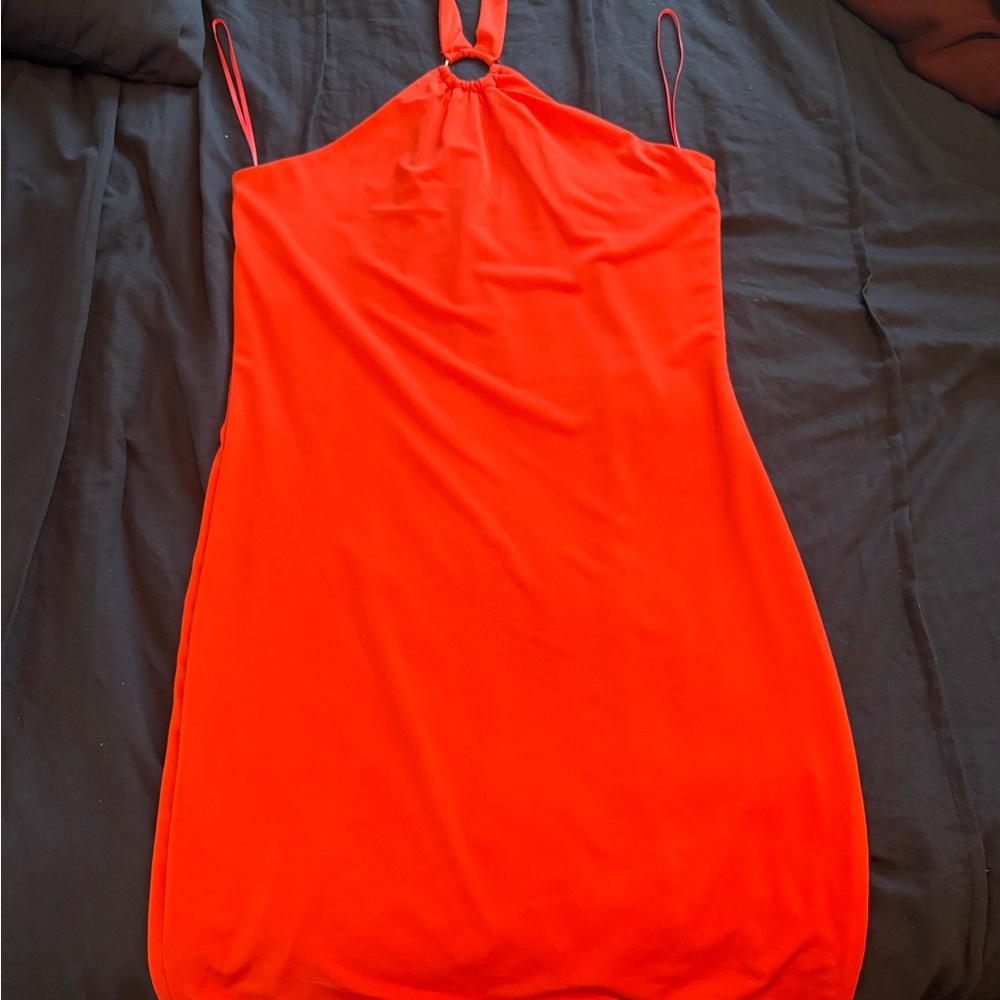 Garage Red Halter Slip Dress for Cocktail